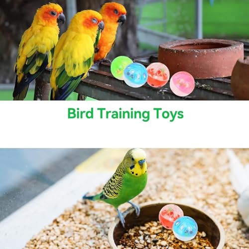 Vogelspeelgoed, Ballen, Veilige En Bijtbestendige Vogelkauw Speelgoedballen, 4 Kleine Ballen Door Shakes, Maken Geluid Vergroten Vogelinteresse Speelballen Speelgoed Voor Parkieten Papegaaien - Afbeelding 4