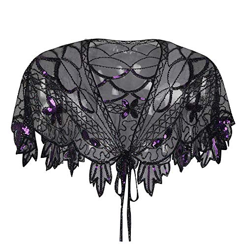 PrettyGuide Women's 1920s Shawl Beaded Evening Wraps Flapper Bolero2