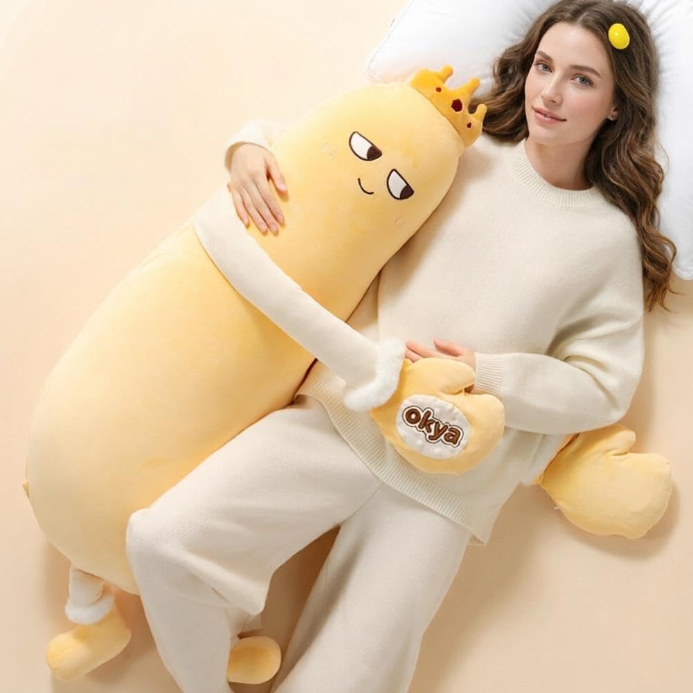 Mango-Plüsch-Umarmungskissen, Mango-Kissen, langes Körper-Kissen mit ferngesteuertem Hitze-Pat Arm und Bluetooth-Kuschelkissen, S-Aufnahme, beruhigend