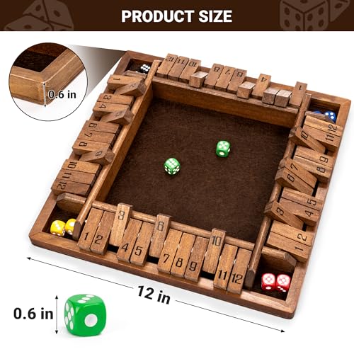 Juego Shut The Box de madera 12 números Ropoda miniatura 5
