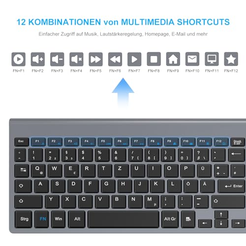 LeadsaiL Kabelloses Tastatur und Maus Set 2,4 GHz