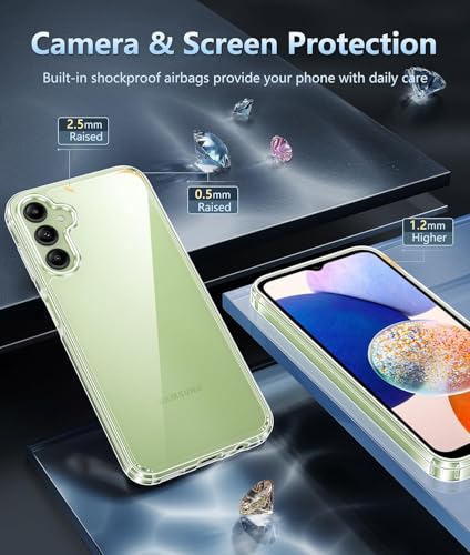 Image of REALCASE Silicone Samsung A14 5G Back Cover Case, Scratch Resistant Protective Crystal Clear Transparent Shock Proof Bumper Back Cover Case for Samsung Galaxy A14 5G
