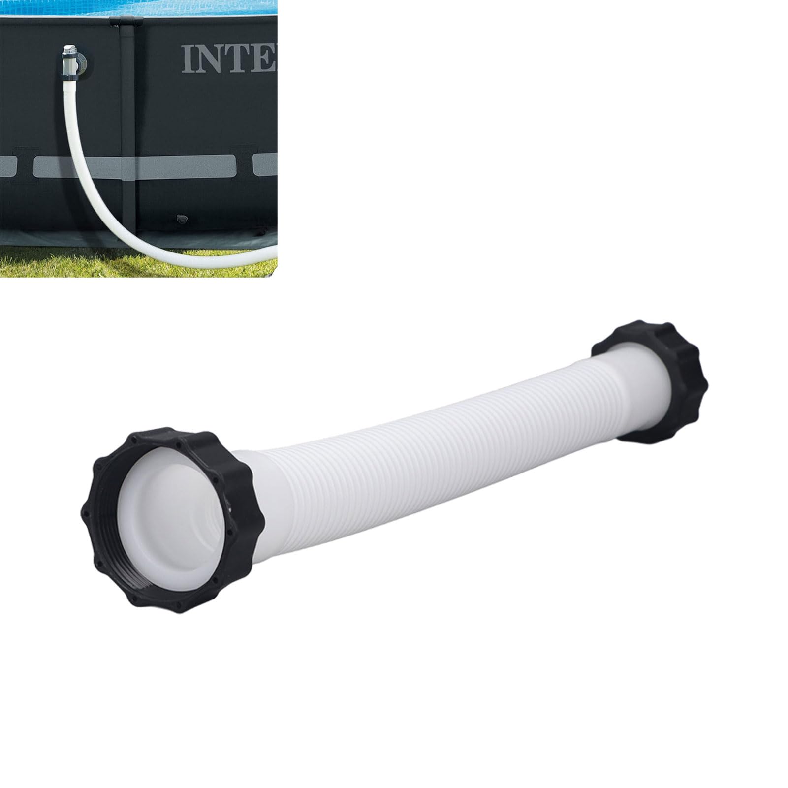 Tuyau De Piscine De Remplacement - 50 Cm De Long - Blanc - Connecteur Pour Pompe Et Système De Filtration - 8