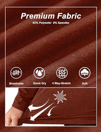 Image of TACVASEN Men's Sports Shirts 1 /4 Zip Long Sleeve Fleece Lined Running Workout Pullover Tops Sweatshirt