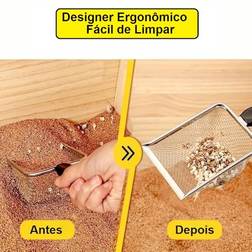 Pá Higiênica Coletora De Areia Para Gatos Cachorro Aço Inox (2.8mm)