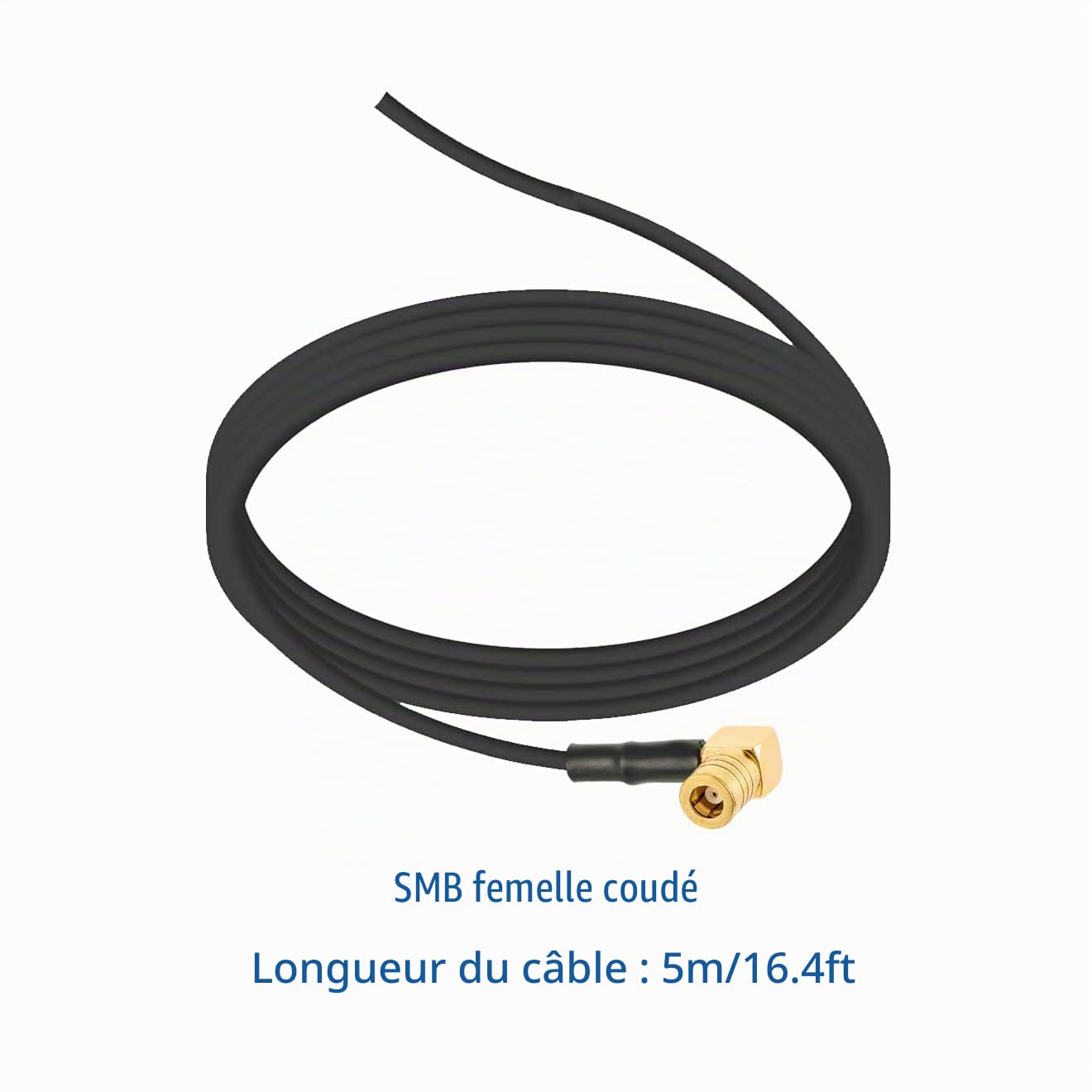 Vecys Dab Dab + Voiture Antenne Requin Aileron FM/AM Antenne Radio Signal Amplificateur SMB vers DIN Connecteur Câble 5M RG174 pour Voiture