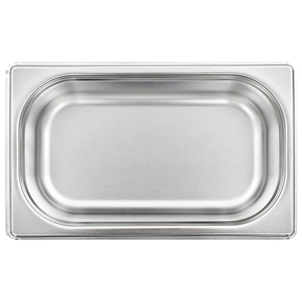 Brokky Contenitori Gastronorm 8 pz GN 1/4 65 mm in Acciaio Inox-Contenitore, Acciaio Inossidabile Contenitore gastronorm