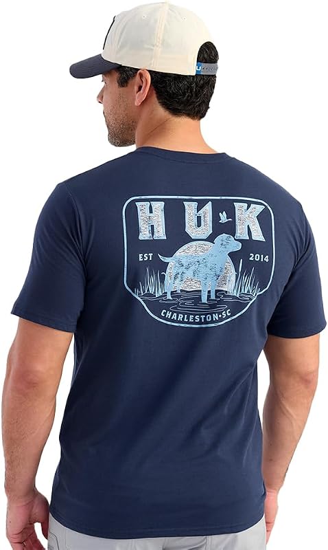 Men's Pocket Tee, Comfortable Performance Fishing Short Sleeve T-Shirt with Chest Pocket