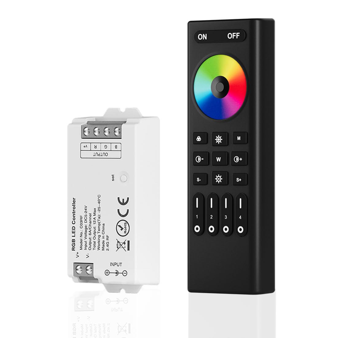 SEZO C03RF Tuya Controller &amp; RC03RFB 2.4GHz RF RGB Controller Kit