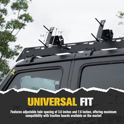 BUNKER INDUST Recovery Track Board Mounting Kit with Shovel Holder Brackets, Universal Traction Boards Mount Bracket, Side Mount for Roof Platform Rack with Lock by BUNKER INDUST - Image 3