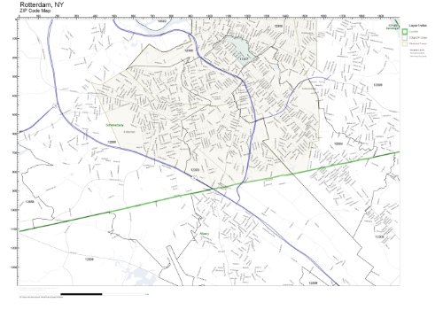 ZIP Code Wall Map of Rotterdam, NY ZIP Code Map Not Laminated: Amazon ...