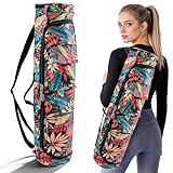 xyuayamz Yoga Tasche, Yogamatte Tasche, Verstellbarer Schultergurt Taschen für Yogamatten, Sporttasche Damen für Pilates Mat Yoga Mat Gym Matte und Zubehör, Canvas