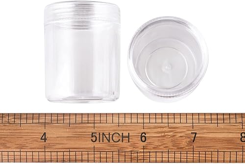 Miniatura 4 de Craftdady 10 recipientes de plástico transparente para almacenamiento de cuentas, frascos con tapa, botella redonda, caja organizadora transparente