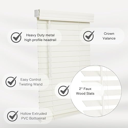 Miniatura 2 de LOTUS & WINDOWARE - Persiana de madera sintética de 5.08 cm2 pulgadas.