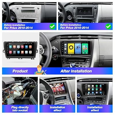 Android Radio Upgrade for Toyota Prius 2010-2015 Touchscreen Compatible with Wireless Carplay Android Auto,Car Stereo Bluetooth Navigation GPS WiFi FM/AM Backup Camera Head Unit (Prius)