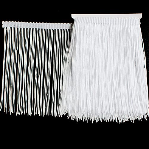 Chaojukj 15CMDLLS WHITE5M Weiße Fransenborte 5 Yards