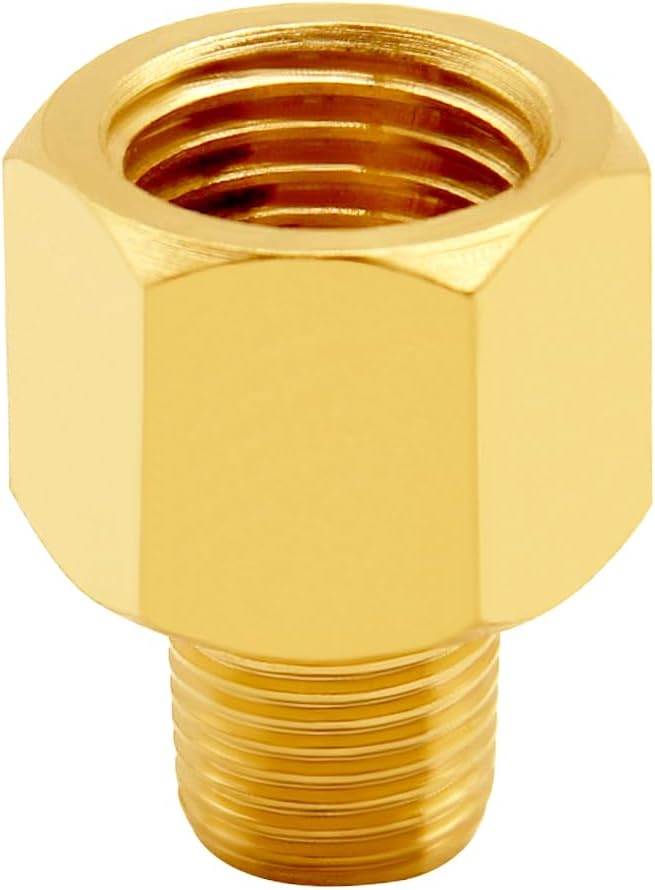 Uenede 3PCS Brass Reducer Adapter, 3/8" NPT Female to 1/4" NPT Male Thread, Hex Reducing Pipe Fitting Coupler Nipple Connector for Water/Oil/Gas