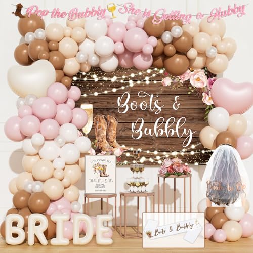 Fiesec Boots and Bubbly Bridal Shower Decorations – 99 Pcs