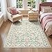 Lahome Boho Rugs for Living Room 5x7, Machine Washable Area Rugs Non-Slip, Vintage Floral Soft Kids Bedroom Carpet Rug for Home Girls Playroom Foyer Entryway, Beige/Multi