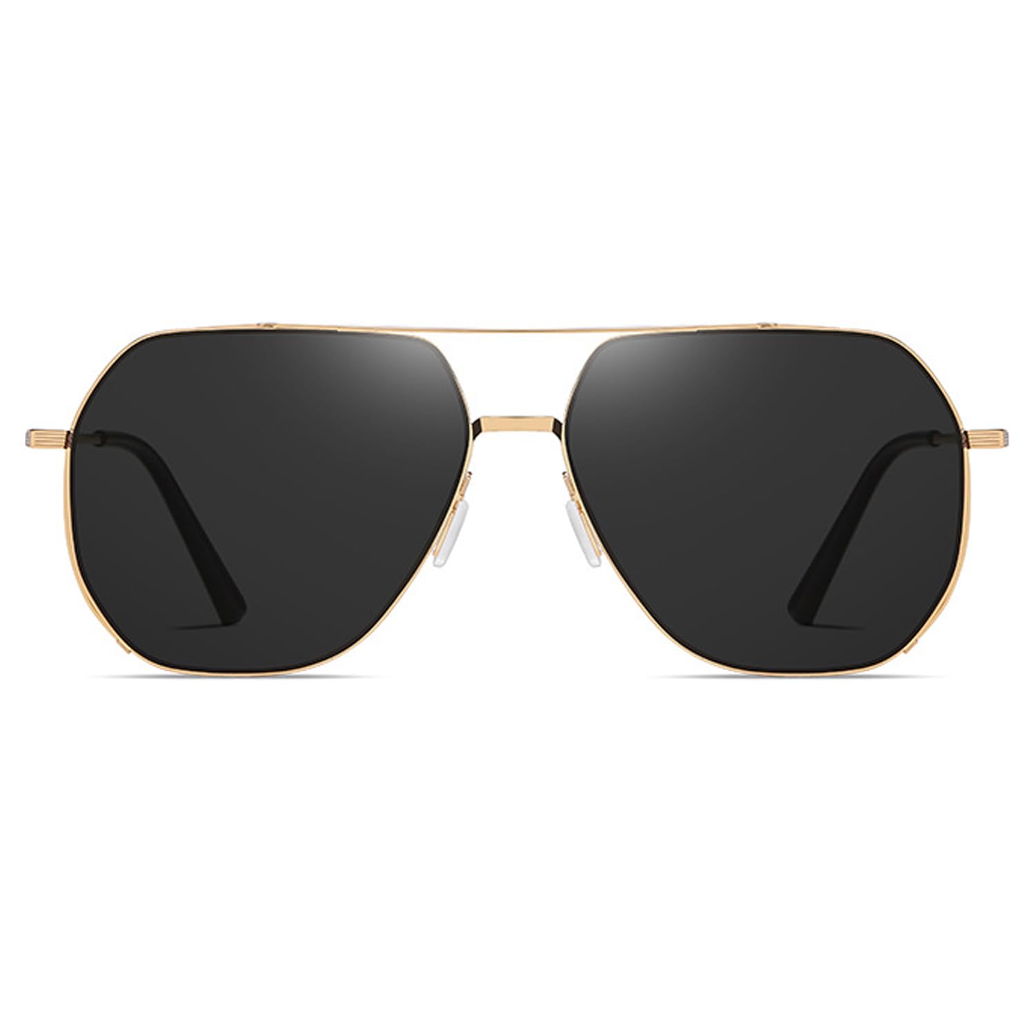 ProudDemon Square Hexagon Polarized Sunglasses for Men Women Vintage Shades UV400 Classic Nylon Lens Chic Metal Frame Sun Glasses