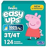 Pampers Easy Ups Pull On Disposable Potty Training Underwear for Girls, Size 5 (3T-4T), 124 Count