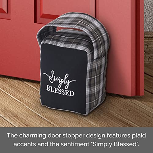 Elements Plaid Simply Blessed Weighted Fabric Door Stopper, Polyester #TOP3