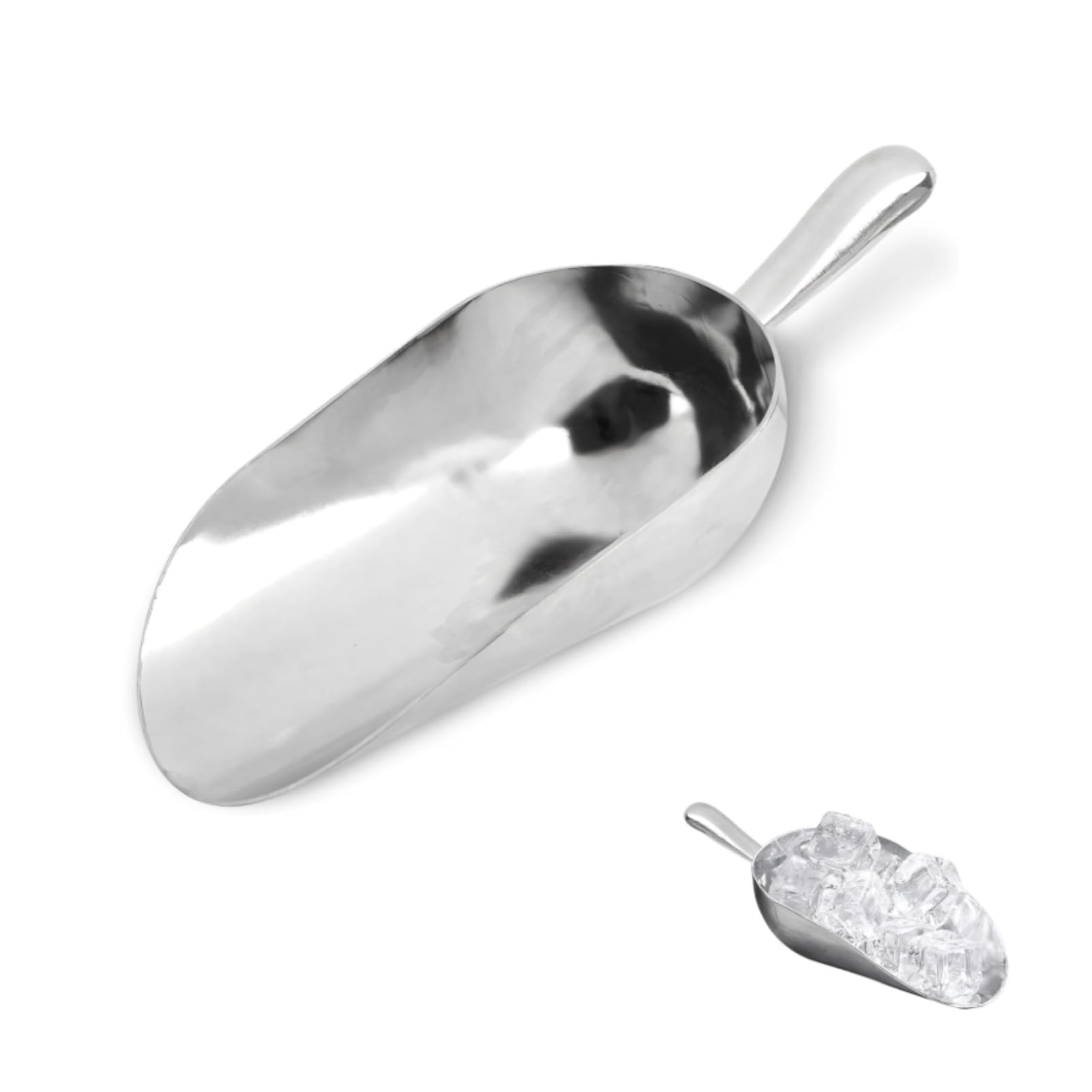 38 oz Cucina di ghiaccio in metallo, cucchiere di utilità da cucina Cucchiere di palla in alluminio Cucchiere di cibo per cani Cucchiere da cucina Gadget per chicchi di caffè di cubo di ghiaccio