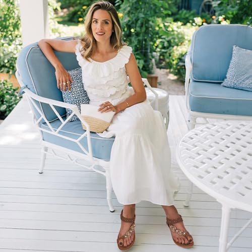 Alicegana Womens Sandals Dressy Flats: Bohemian Summer Comfortable Split Toe Shoes Walking Beach Gladiator4