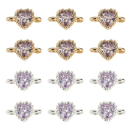 Craftora �N���X�^���n�[�g�R�l�N�^�[�`���[�� �S�[���h�V���o�[���b�L �L���[�r�b�N�W���R�j�A �n�[�g�����N�`���[�� 2�� �X�C�[�g���u�^�J�y���_���g DIY�l�b�N���X�u���X���b�g�C�������O �o�����^�C���f�[�p (�p�[�v��) 12��