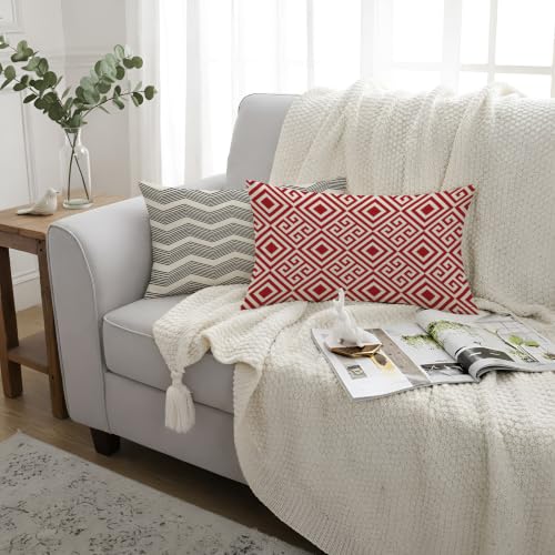 Image of STITCHNEST Polycotton Printed Cushion Cover Set of 2, 12x18 Inches