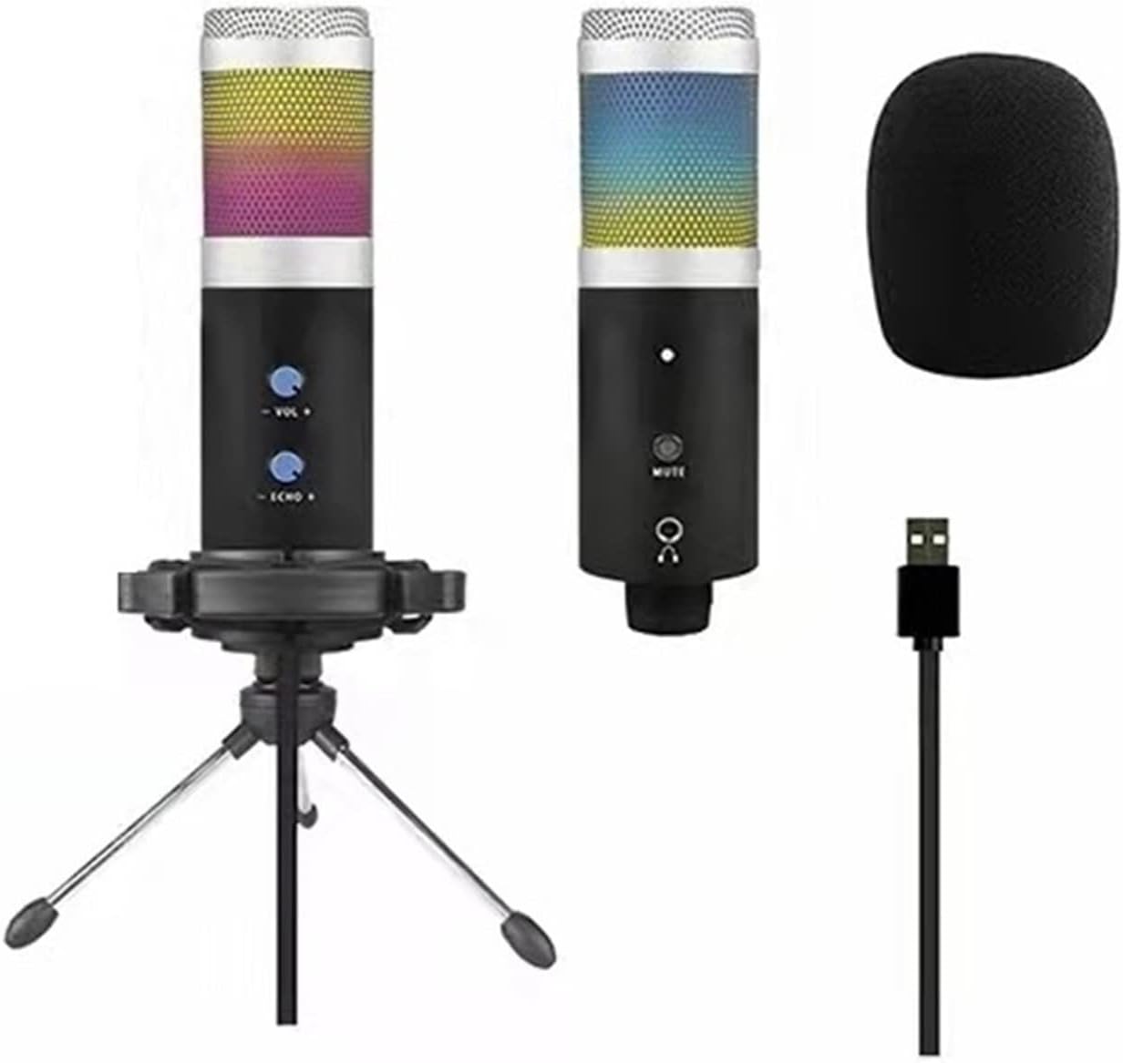 Amazon.co.jp マイク M6 RGB 192KHZ/16Bit USB コンデンサー ゲーミング マイク、PC PS4 PS5