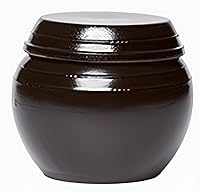 Handmade Korean Onggi Earthenware Clay Jar - Mini 500ml Breathing Fermentation Crock for Kimchi, Salt, Tea, Gochujang