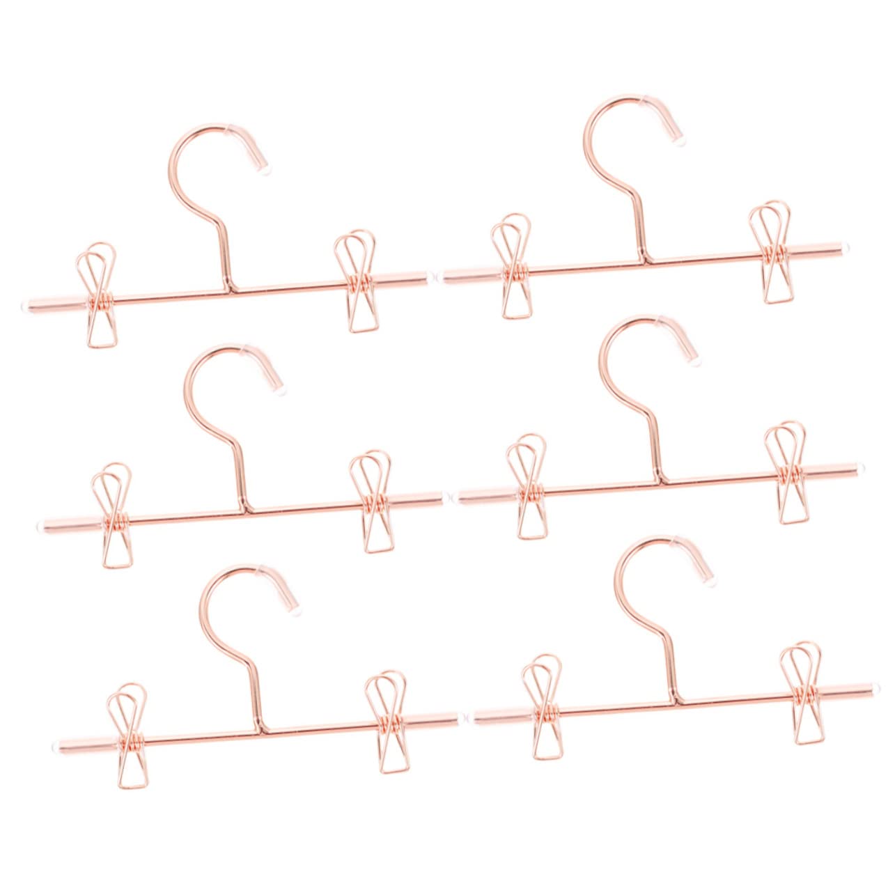 Cabilock Perchas Miniatura para Ropa De Muñecas Bjd Colgadores Pequeños De Metal Rosa para Organización Y Exhibición De Vestidos 6 Piezas X 5