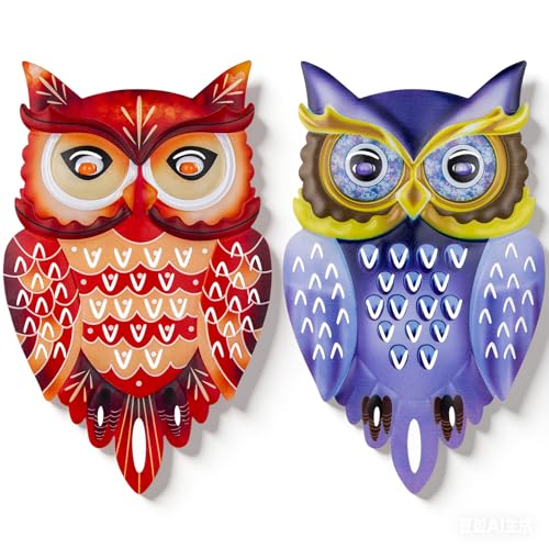 Décoration murale hibou en métal 35 cm pour clôture et jardin chic