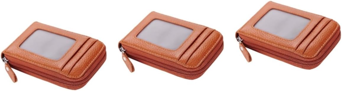 CALLARON 3pcs Credit Case Bag Zipper Organizer Holder Pouch for Cards Coins Wallet Men Women