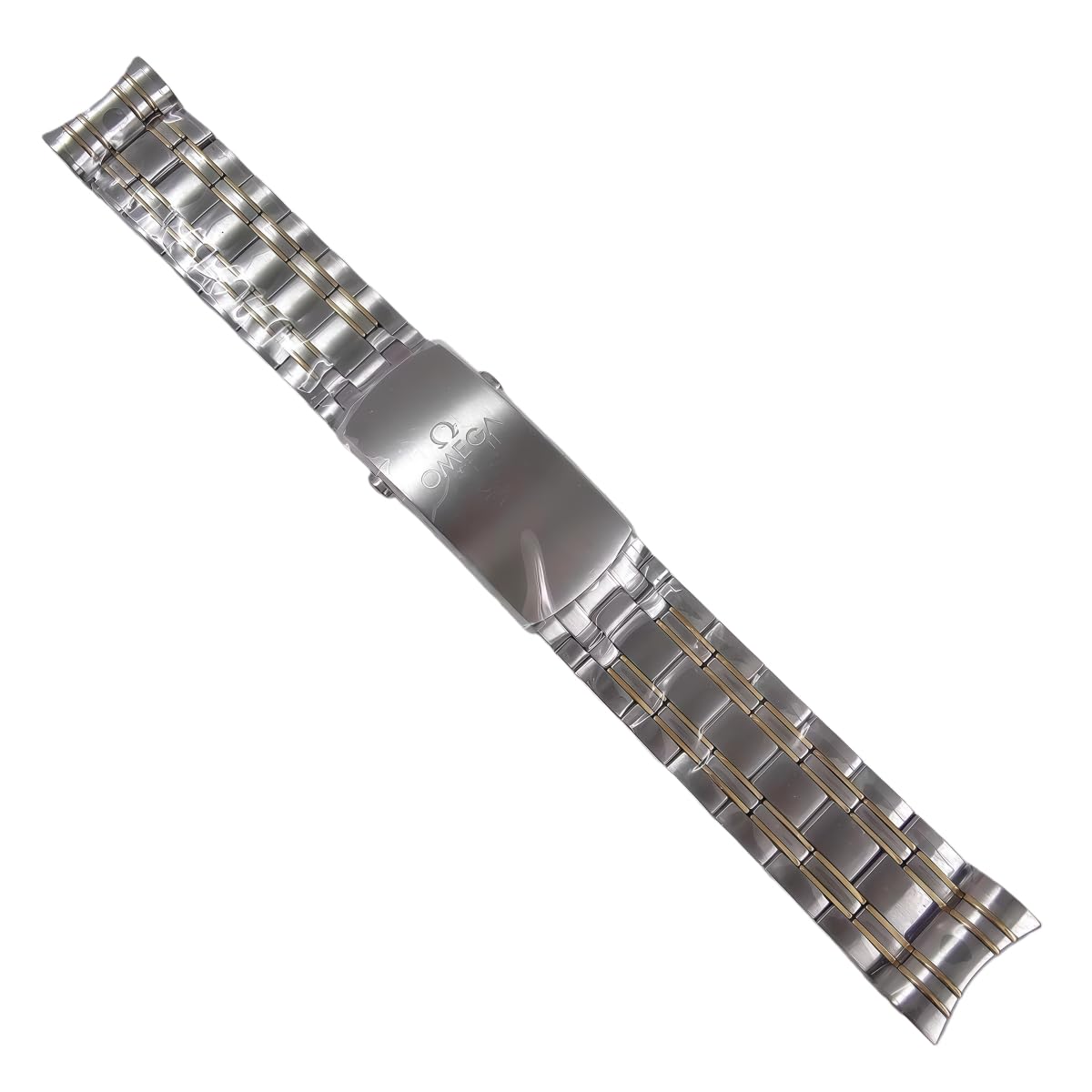Edelstahl Uhrenarmband 20mm Metall Ersatzarmband Rundanstoß Gliederband Silber Gold Bicolor für Omega Seamaster 300