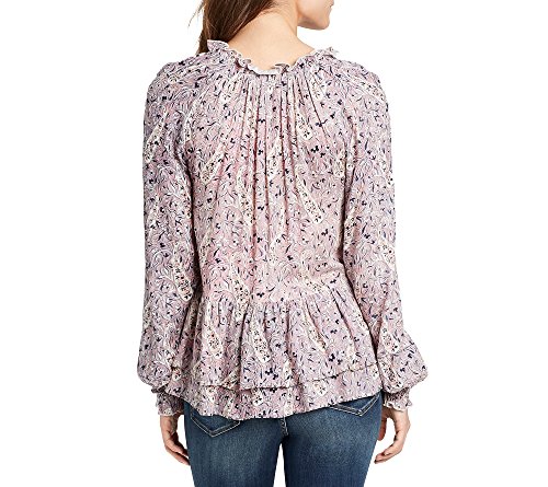 Vintage America Blues Women's Aimee Peasant Woven Blouse, Violet Ice Tennessee Paisley Print, Medium #TOP1