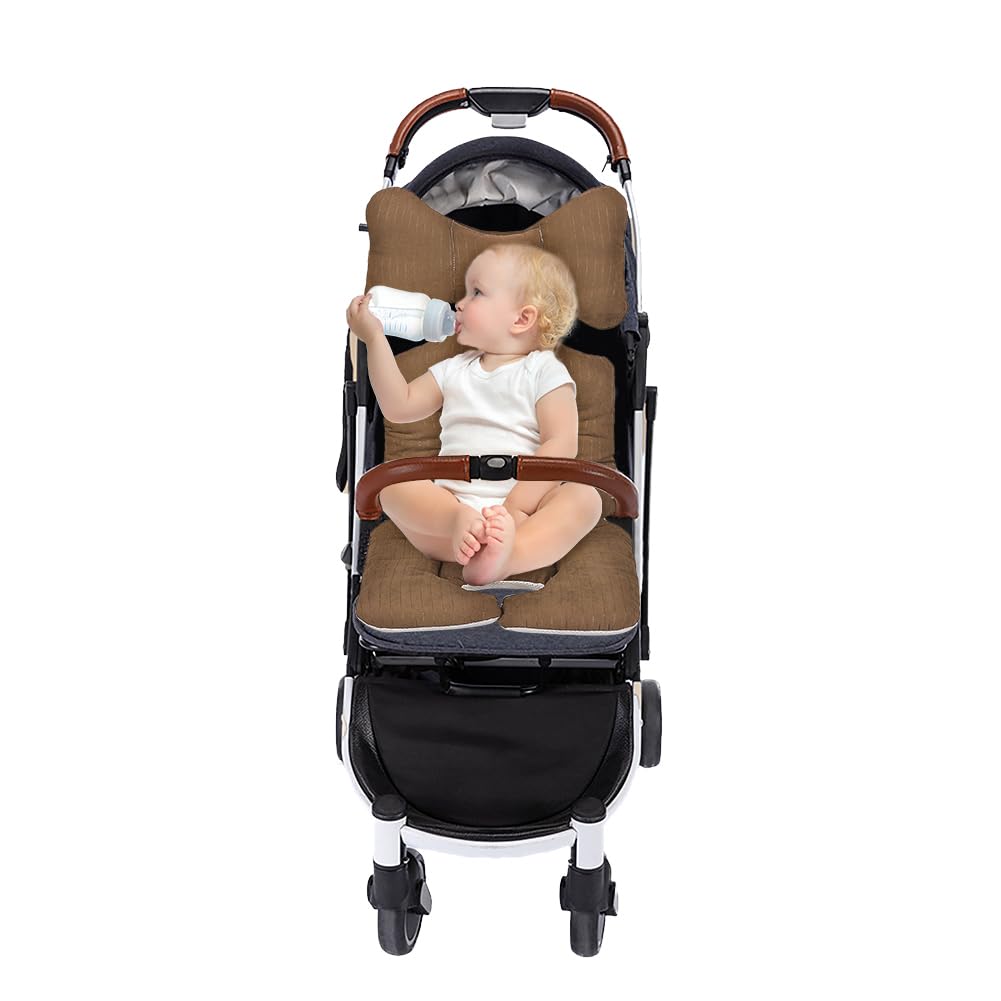 Baby Stroller Cushion Seat Liner Thick Cotton Car Seat Infant Newborn Pushchair Insert Pad Universal Toddler High Chair Cozy Mat Cover Buggy Baby Carriage Head Body Support Protector for All Season