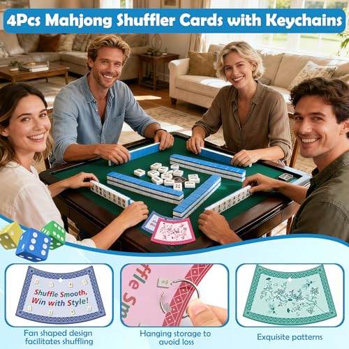 Catcan Mahjong Tile Shufflers, Set de 4 Mezcladores de Borde Abanico miniatura 3