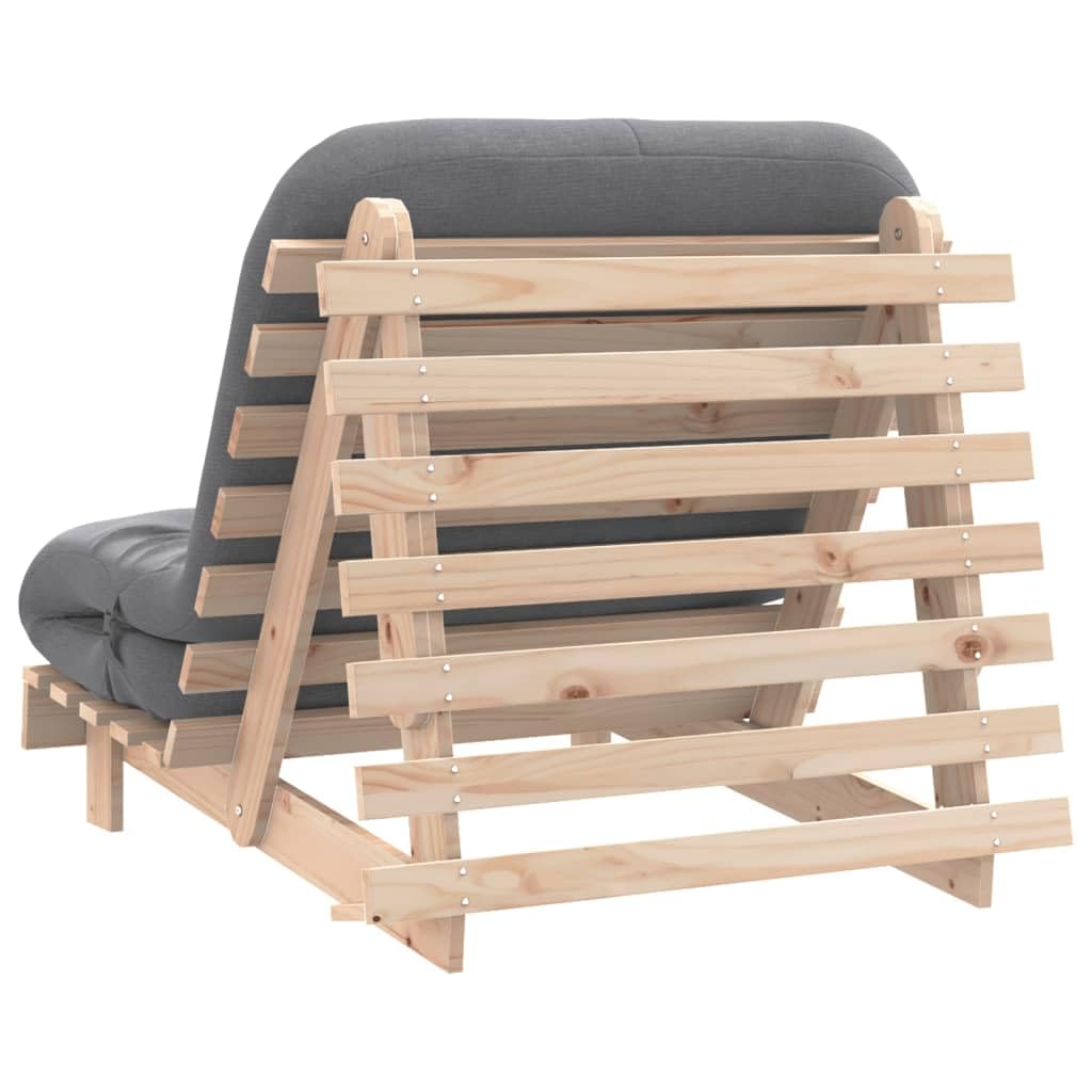 vidaXL Futon Schlafsofa mit Matratze, Bettsofa mit verstellbaren Rückenlehne, Schlafcouch für Wohnzimmer Schlafcouch, Klappsofa, Massivholz Kiefer