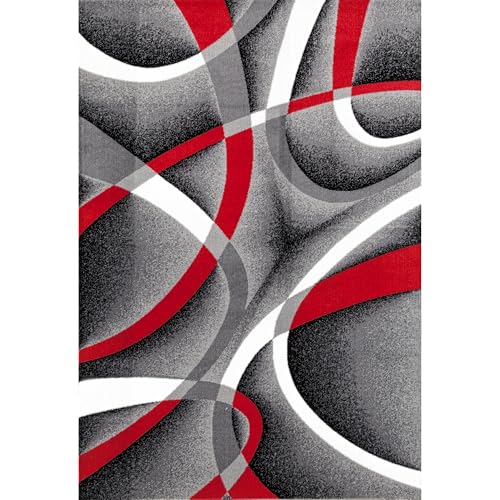 Persian Area Rugs 2305 Gray 5x7 Abstract Area Rug, 5 x 7 ft