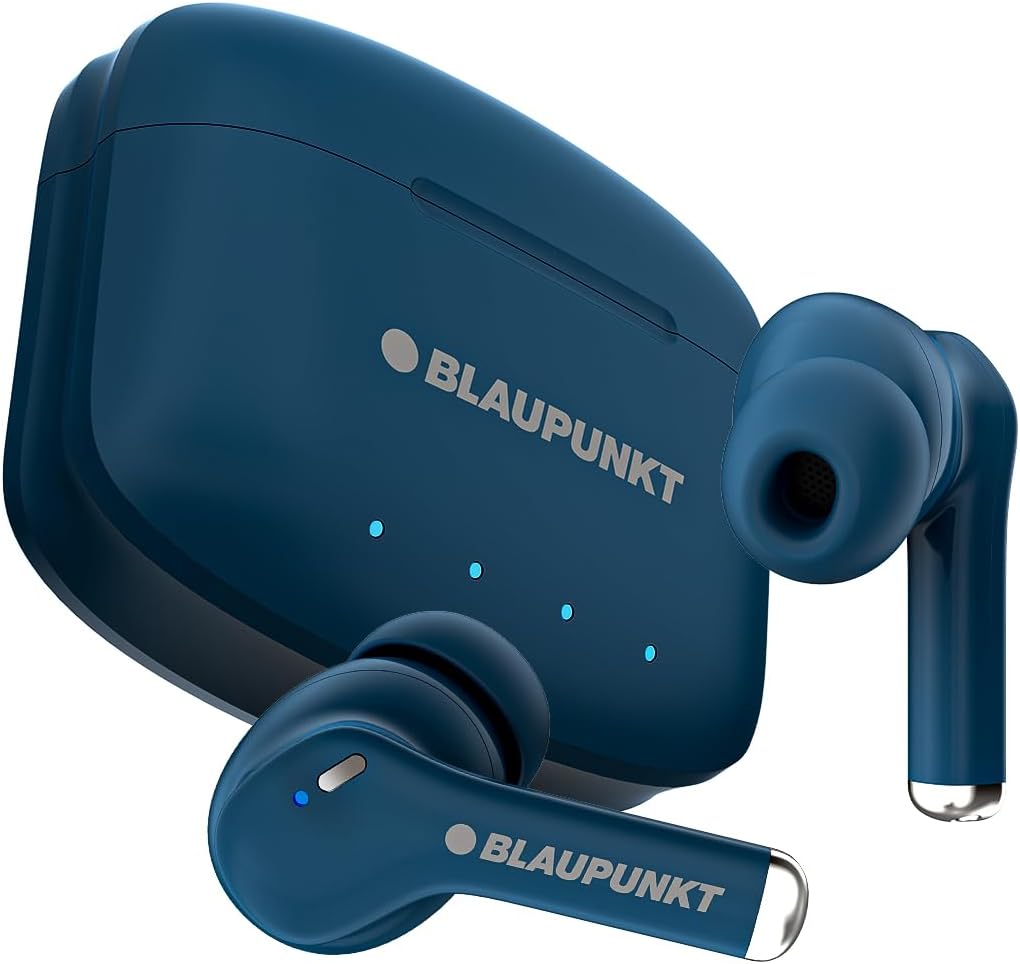 Blaupunkt Newly Launched Btw100 Xtreme Truly Wireless Bluetooth in Ear Earbuds I 99H Playtime* I Quad Mic I Crispr Enc Tech I Gaming Mode I Turbovolt Charging I Bt Version 5.3 (Blue)