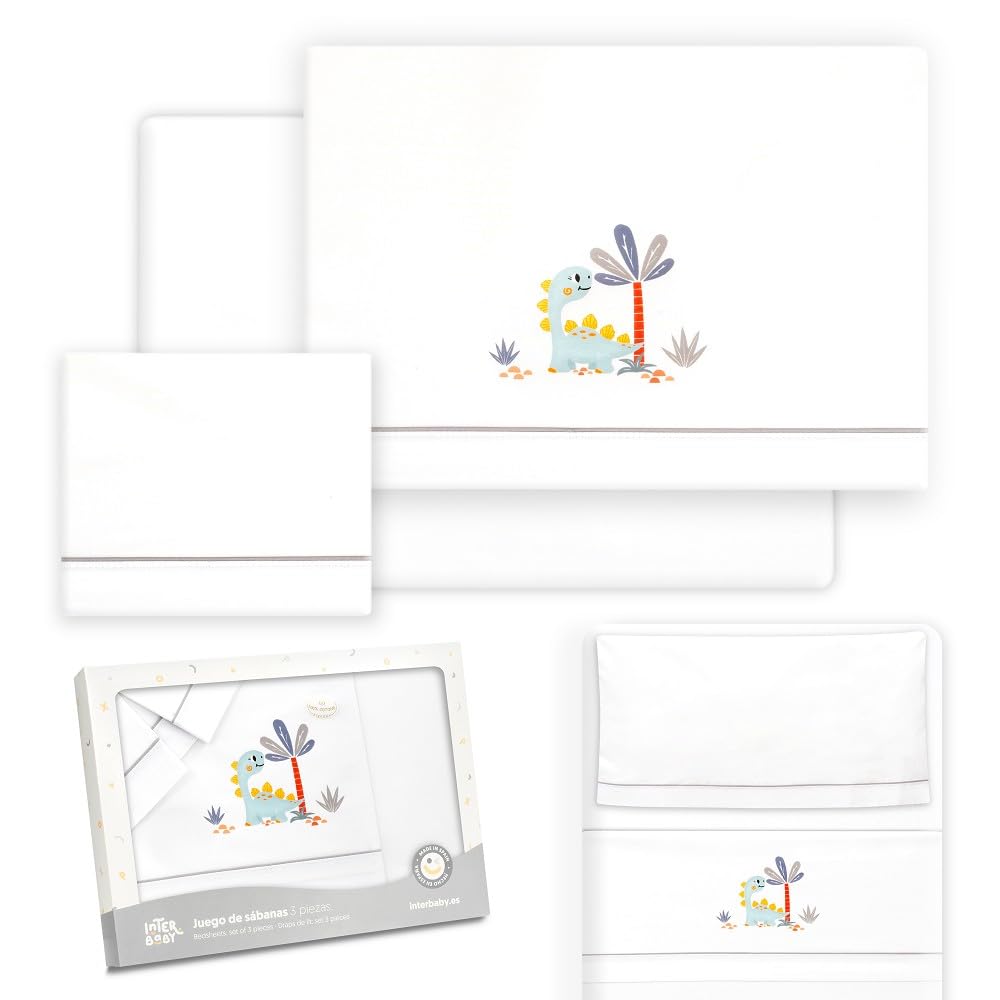 Interbaby Baby MINI COT Sheets, Cotton, Grey, Gris