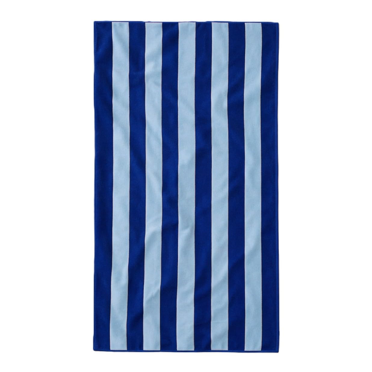 Misona Sky Blue Large Organic Cotton Striped Beach Towel - Navy/ Stripe