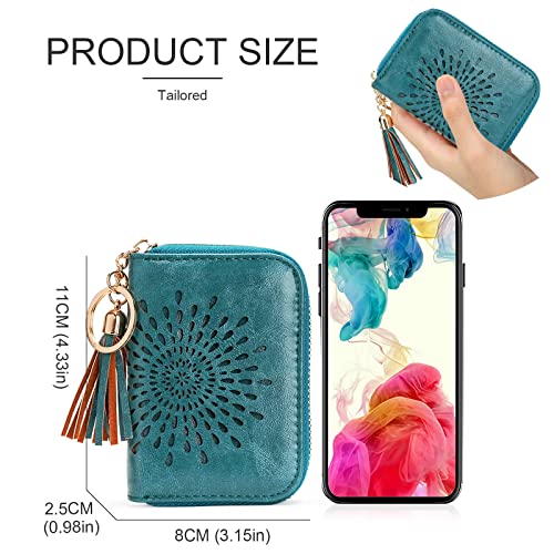 Aphison Women’s Genuine Leather Rfid Blocking Secure Spacious Zipper Credit Card Wallet Small Purse (Orange) #TOP4