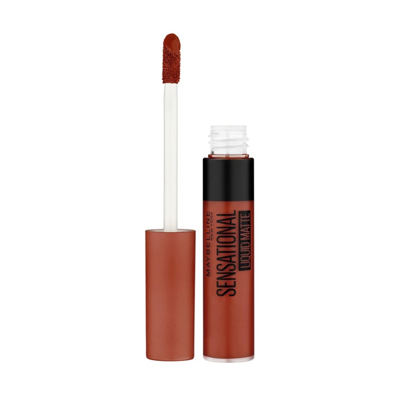 Maybelline New York Sensational Liquid Matte Lipstick, Non-sticky, Non-drying Lipstick, Hassle-Free & Precise Application, Long-lasting Liquid Matte Lipstick - 17 Stop On Red|7ml