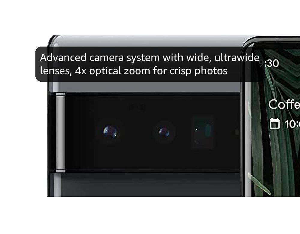 Google Pixel 6 Pro - 5G Android Phone - Unlocked Smartphone with Advanced Pixel Camera and Telephoto Lens - 256GB - Stormy Black