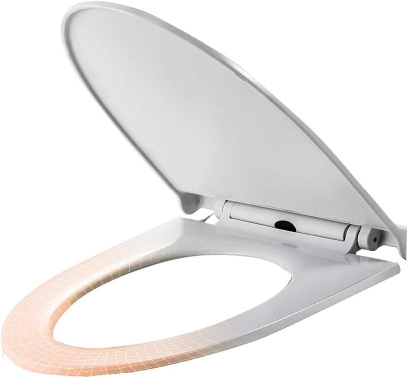 Toilet lid-Slim Zero-Non Electric Bidet Seat for Elongated, Nozzle, Nightlight, White