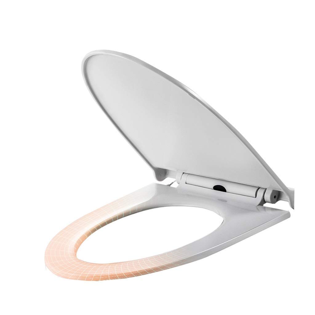 MOBYGKFY Toilet lid-Slim Zero-Non Electric Bidet Seat for Elongated, Nozzle, Nightlight, White