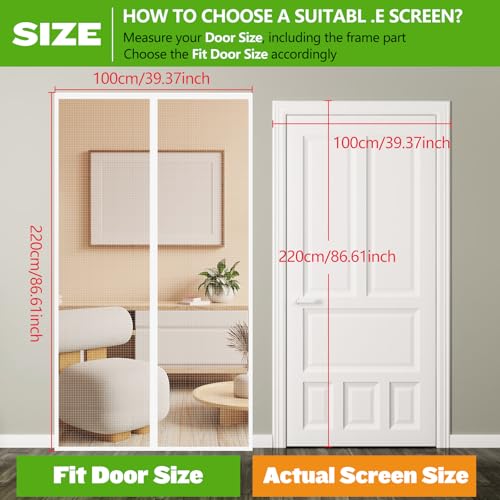 Flintronic Magnetic Fly Screen Door, 100x220cm Heavy Duty Mesh Curtain with Repair Subsidy - Image 2